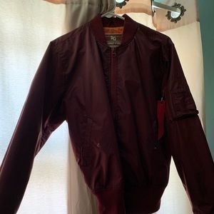 Maroon bomber jacket